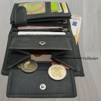 Hochwertige Geldbörse Geldbeutel Portemonnaie Büffel Leder Adler geprägt RFID Schutz Grau
